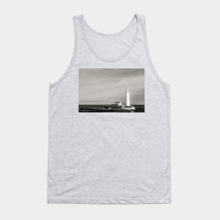 St Mary's lighthouse Whitley bay - Sepia Tank Top